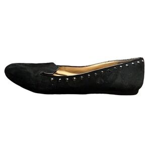 ANTONIO MELANI Black Studded Suede Flats